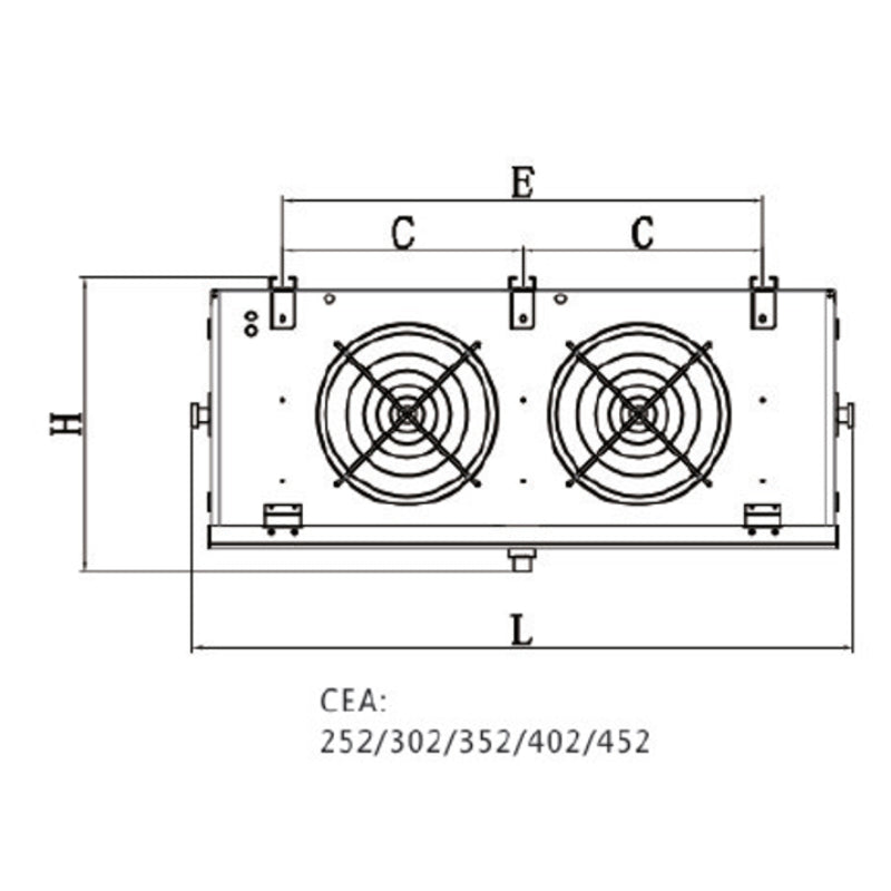 Στοιχείο Ψύξης Κύβος 114,2x43x43,8Υcm 6mm με 2 Ανεμιστήρες Φ250mm και Επιφάνεια Εναλλαγής 11,5m2 CEA 11 252 6E