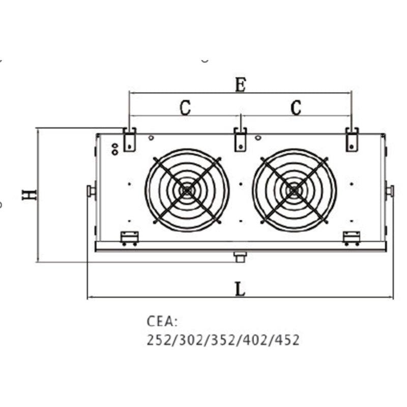 Στοιχείο Ψύξης Κύβος 114,2x43x43,8Υcm 4mm με 2 Ανεμιστήρες Φ250mm και Επιφάνεια Εναλλαγής 16,7m2 CEA 17 252 4E