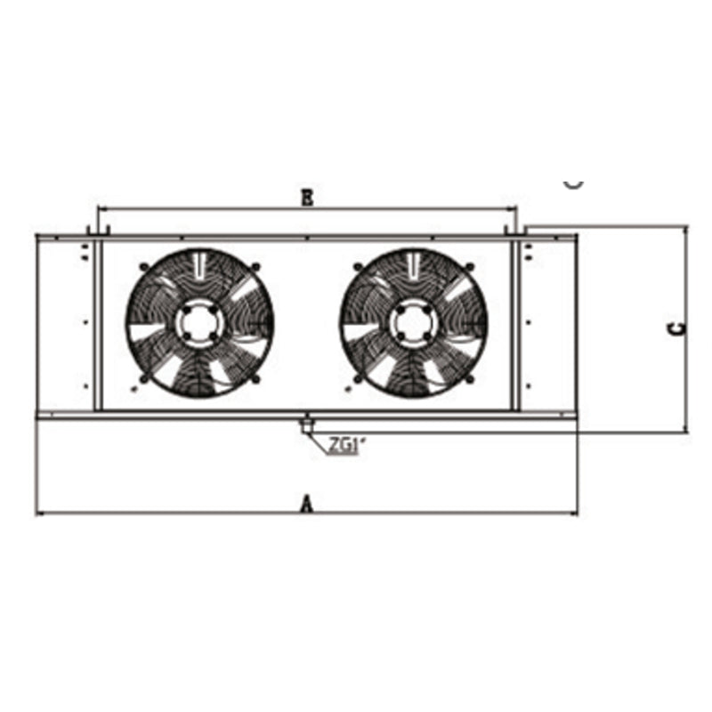 Στοιχείο Ψύξης Κύβος 116,5x43x48Υcm 4.5mm με 2 Ανεμιστήρες Φ350mm και Επιφάνεια Εναλλαγής 15m2 ZLH-3.0/15