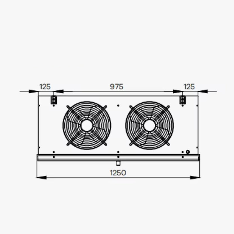 Στοιχείο Ψύξης Κύβος 125x39,5x41,8Υcm 6mm με 2 Ανεμιστήρες Φ300mm και Επιφάνεια Εναλλαγής 11,5m2 HS302AD02.1