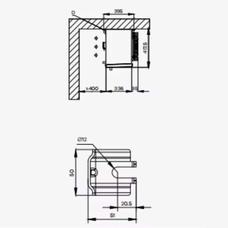 Στοιχείο Ψύξης Κύβος 125x39,5x41,8Υcm 6mm με 2 Ανεμιστήρες Φ300mm και Επιφάνεια Εναλλαγής 11,5m2 HS302AD02.1