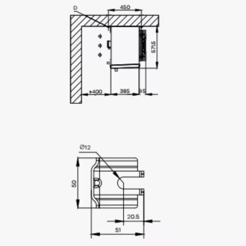 Στοιχείο Ψύξης Κύβος 87,8x48x57,2Υcm 6mm με 1 Ανεμιστήρα Φ400mm και Επιφάνεια Εναλλαγής 18,7m2 HS401AD03.0