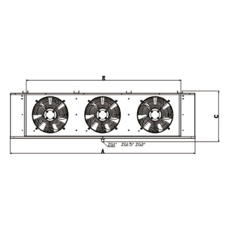 Στοιχείο Ψύξης Κύβος 161x43x48Υcm 6mm με 3 Ανεμιστήρες Φ350mm και Επιφάνεια Εναλλαγής 22m2 ZLM-3.7/22
